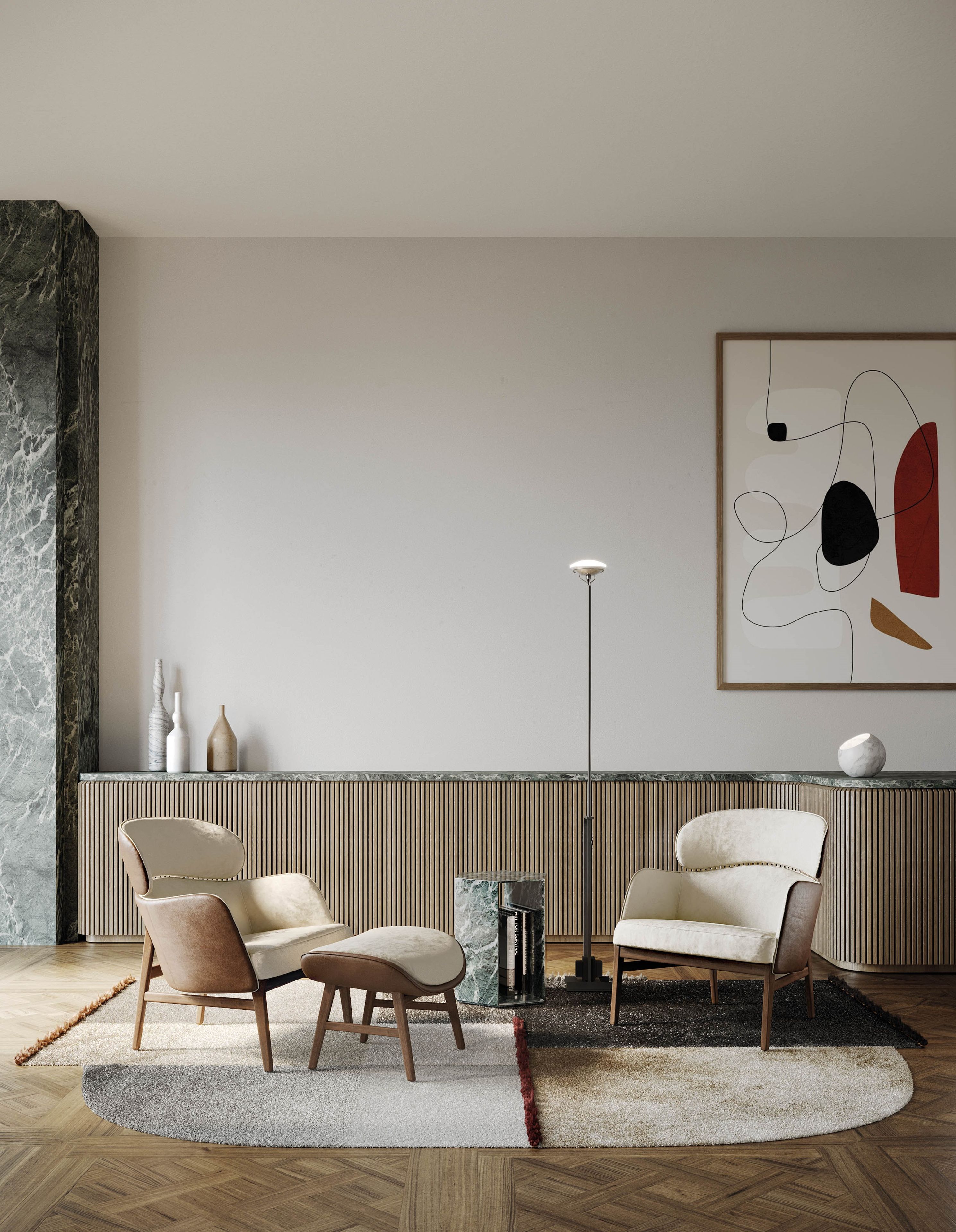 Высокий шестигранный мраморный журнальный столик Capital Collection DEDALO ARCH-00079750 - Вид №1