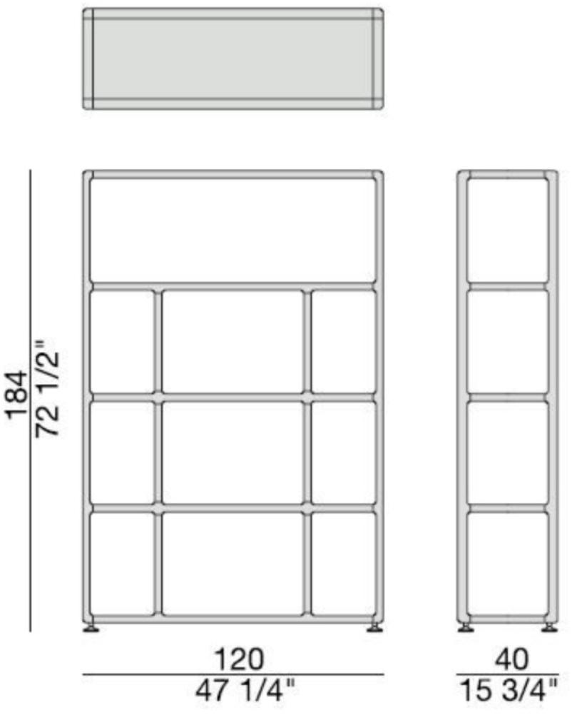 Porada Открытый двухсторонний книжный шкаф из массива дерева Iron sun-id-1457355 - Вид №4