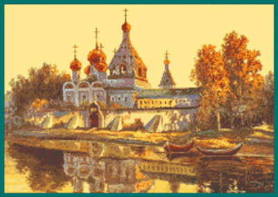 160х230кл Схема для вышивания цв. А3 ДК-321 "Церковь" Santreyd 