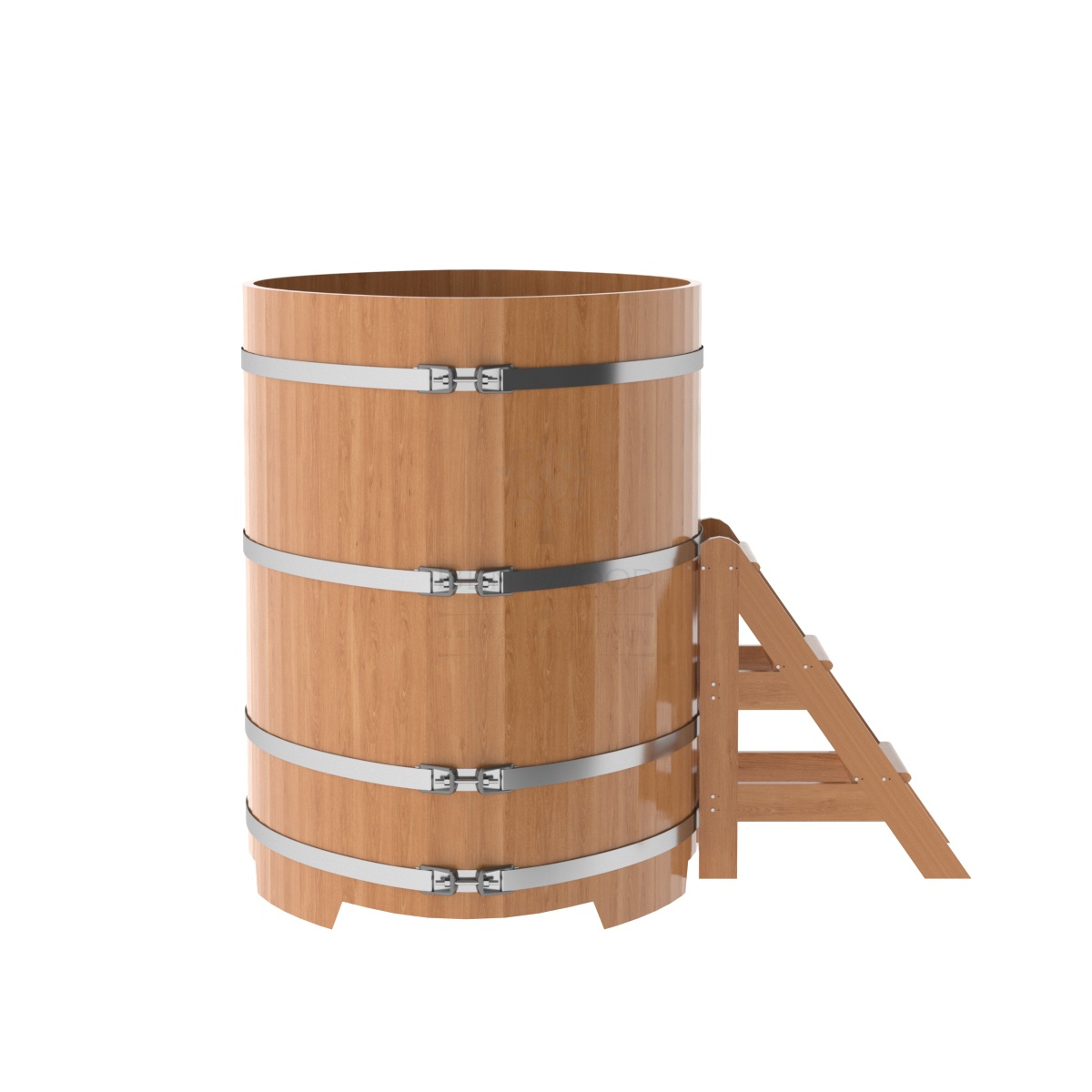 1323 Купель овальная из дуба 1,08х1,75х1,4 натуральная Alyarus  - Вид №2