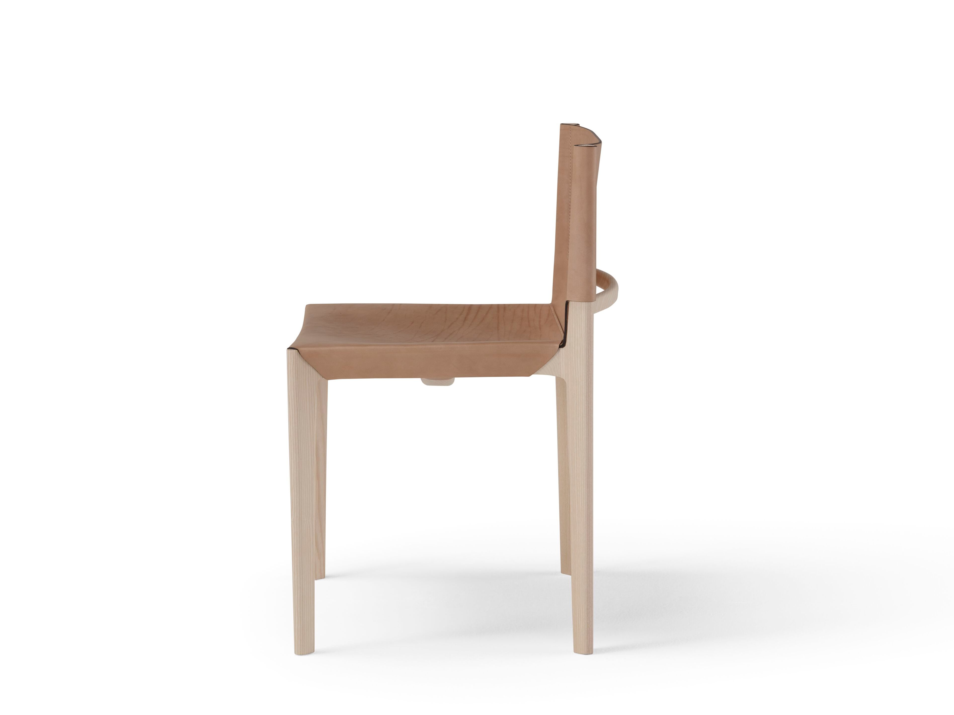 Стул из кожи и дерева Amura Stilt ARCH-00068836 - Вид №2