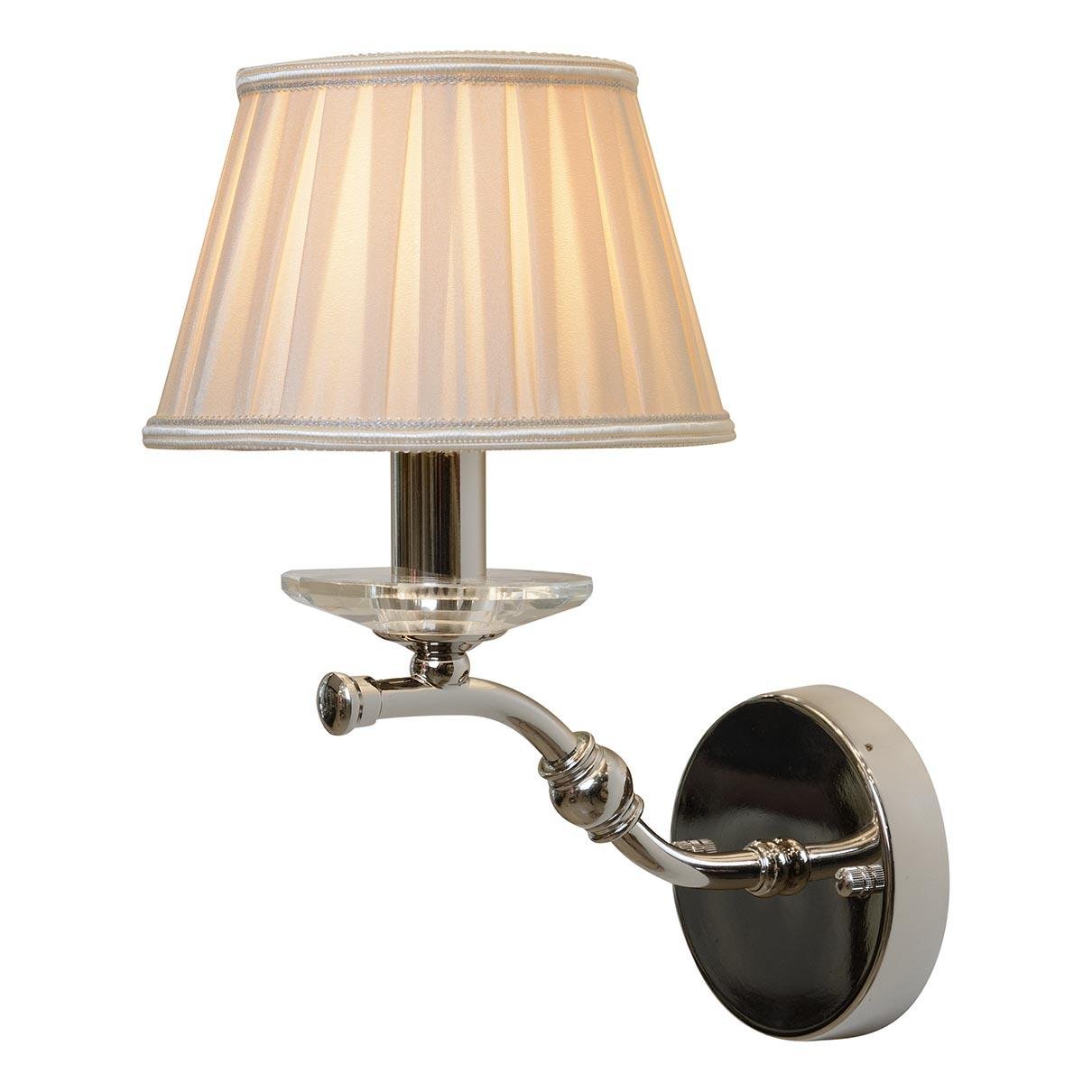 Бра с абажуром белое Vivaldi 85125/1B CR ILAMP VIVALDI 00-3949135 Бежевый;хром - Вид №2