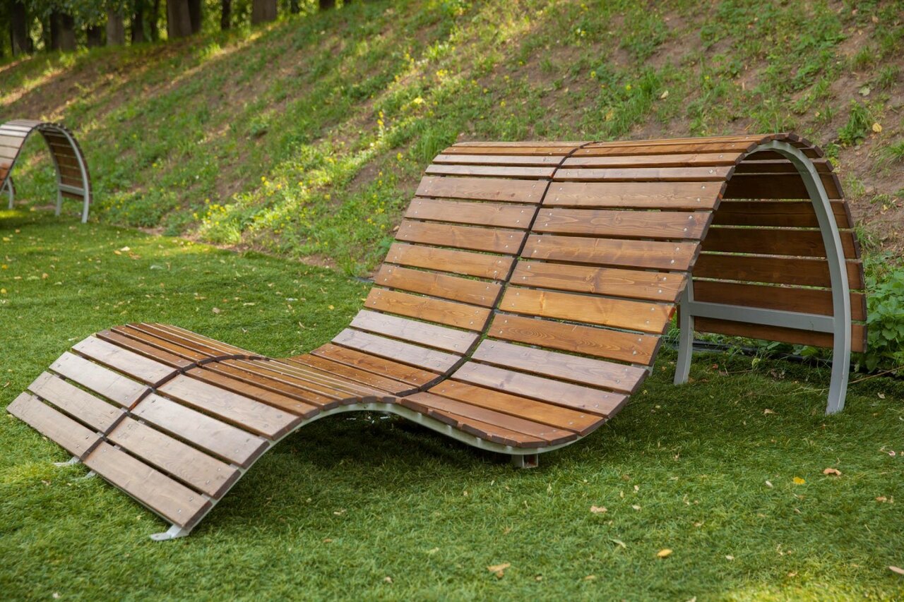 12088 ВОЛГА без боковой вставки, шезлонг, лежак уличный LAB.Space 