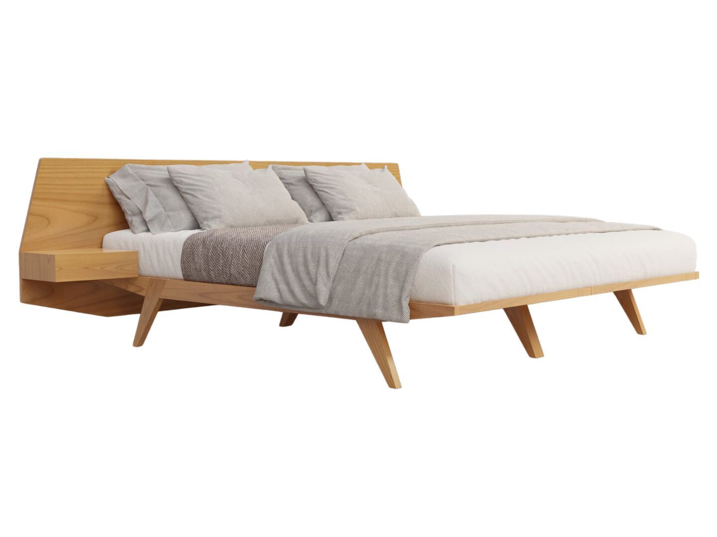 Двуспальная кровать из вишневого дерева со встроенными тумбочками Morelato ARCH-00093923