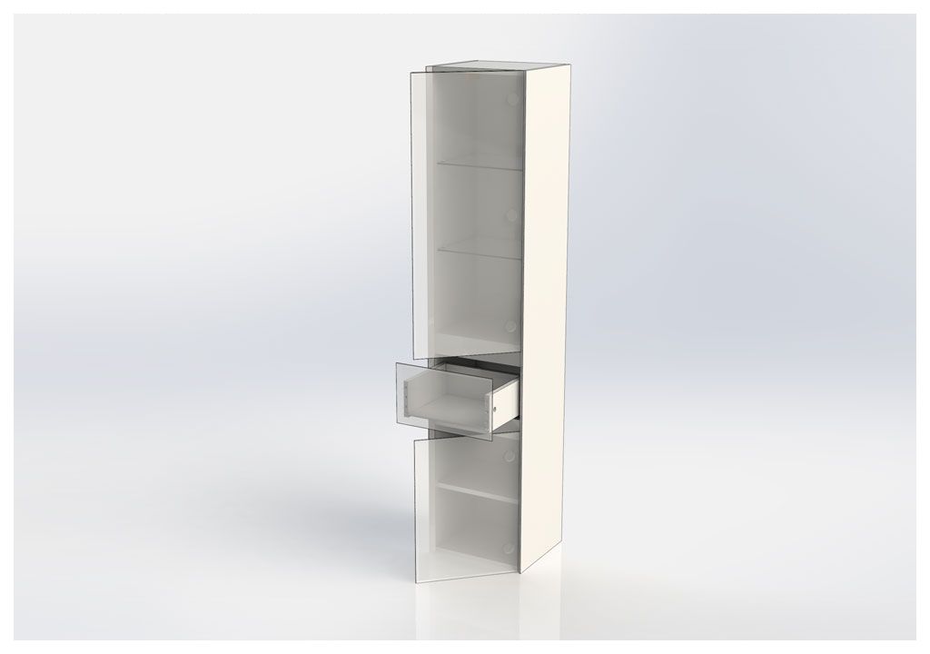 Шкаф-пенал для ванной Aquanet Йорк 35 белый 00202095 - Вид №4