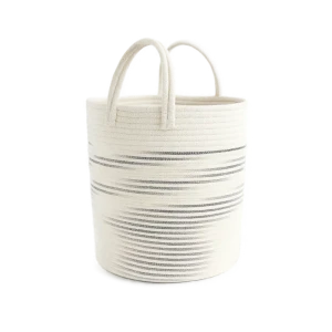 Корзина для белья Primanova Темза 45 л цвет бело-серый