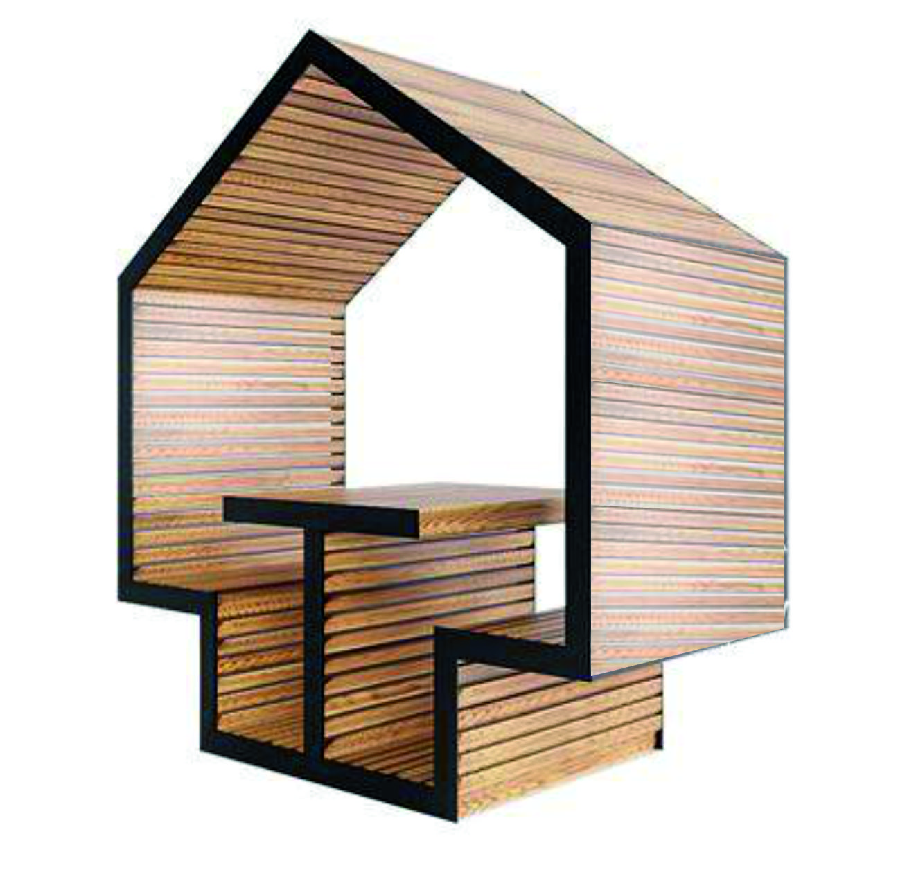 14195 ПЕНТА Latte 1, беседка парковая LAB.Space 