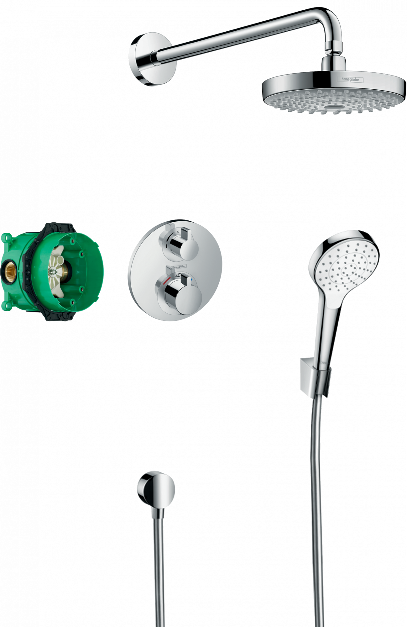 27295000 Croma Select S Душевая система скрытого монтажа с термостатом Ecostat S Hansgrohe 