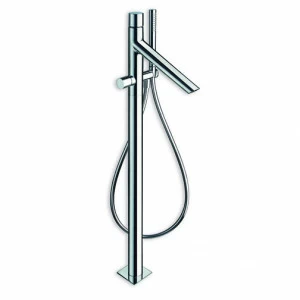 CRIRU190 Напольный смеситель для ванны, внешние части для CRICS290 с гибким шлангом LONG LIFE и ручным душем против известкового налета с независимым смешиванием Cristina Rubinetterie