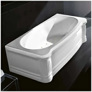 Ванна Gruppo treesse New Classic STA-V677C-DX белая с аэромассажем прямоугольная правая с золотой фурнитурой