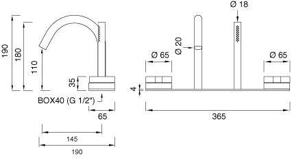 Ceadesign Смеситель для ванны с ручным душем Giotto plus Gio 96 - Вид №1