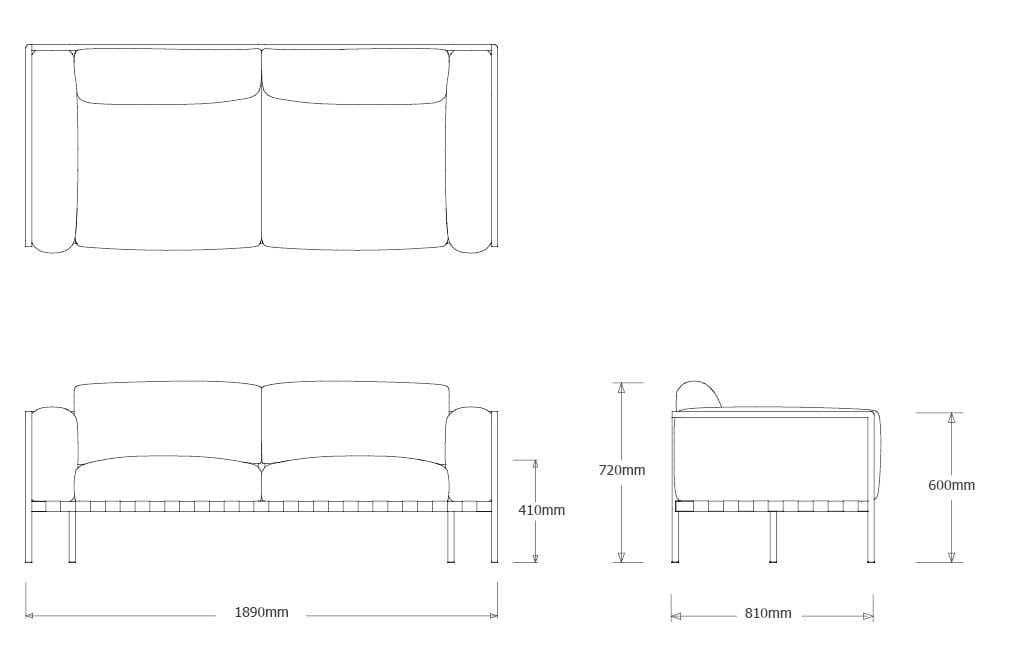 2-местный садовый диван TRIBÙ Natal Alu ARCH-00011182