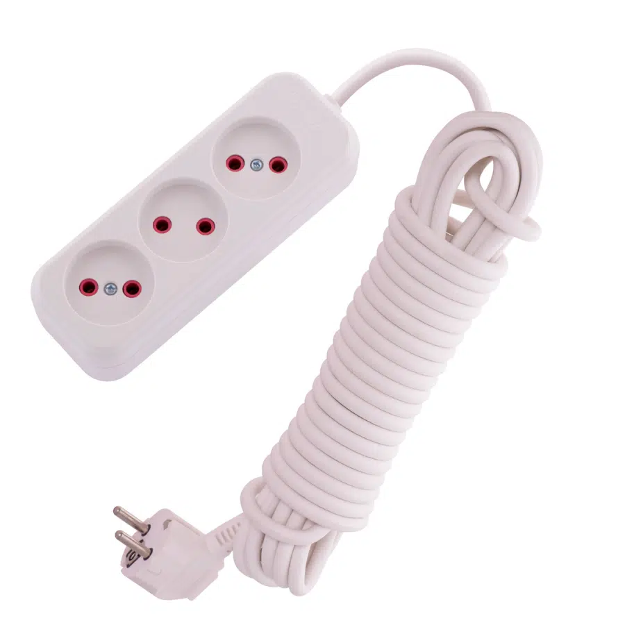 LILA Удлинитель бз 3 входа, 7 метров белый LEZARD 720-0307-303