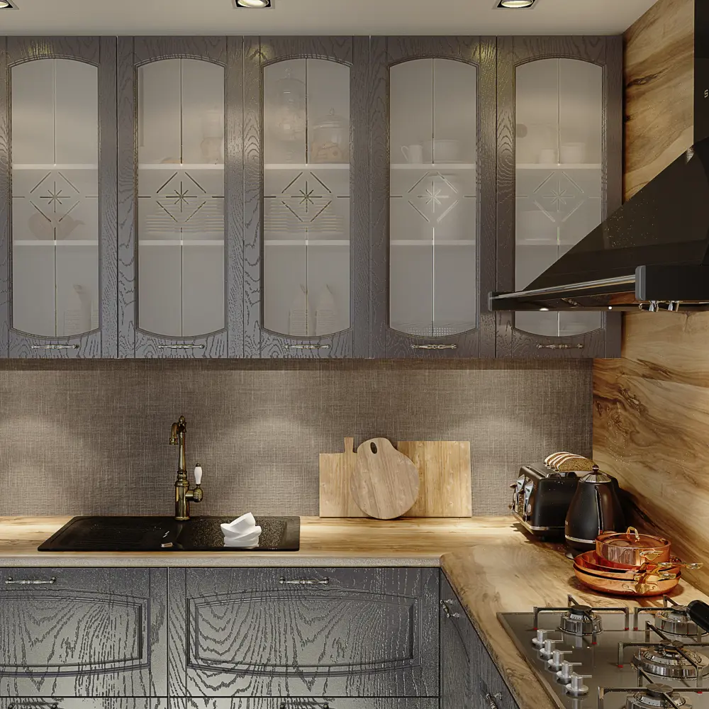 Фасад для кухонного шкафа Петергоф грей 14.7x102.1 см Delinia ID МДФ цвет графит STLM-2176052 - Вид №9