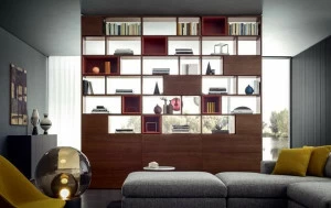 PIANCA Модульный двухсторонний книжный шкаф из дерева Spazioteca