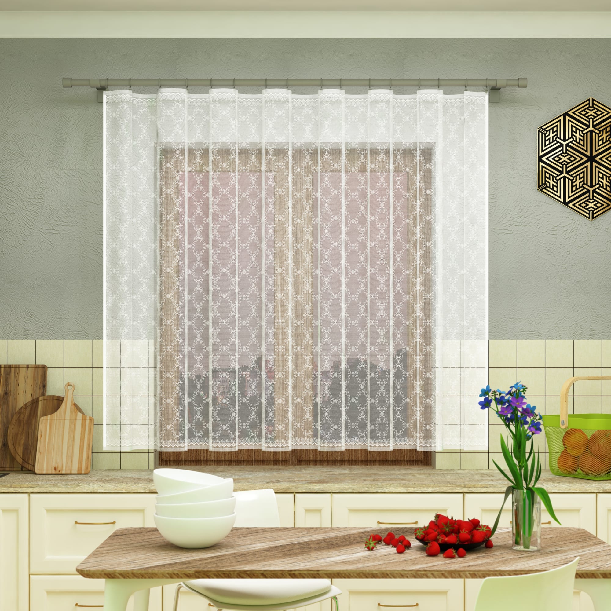 81948127 Занавеска на ленте «Соты», 250х160 см, цвет белый Santreyd  - Вид №7