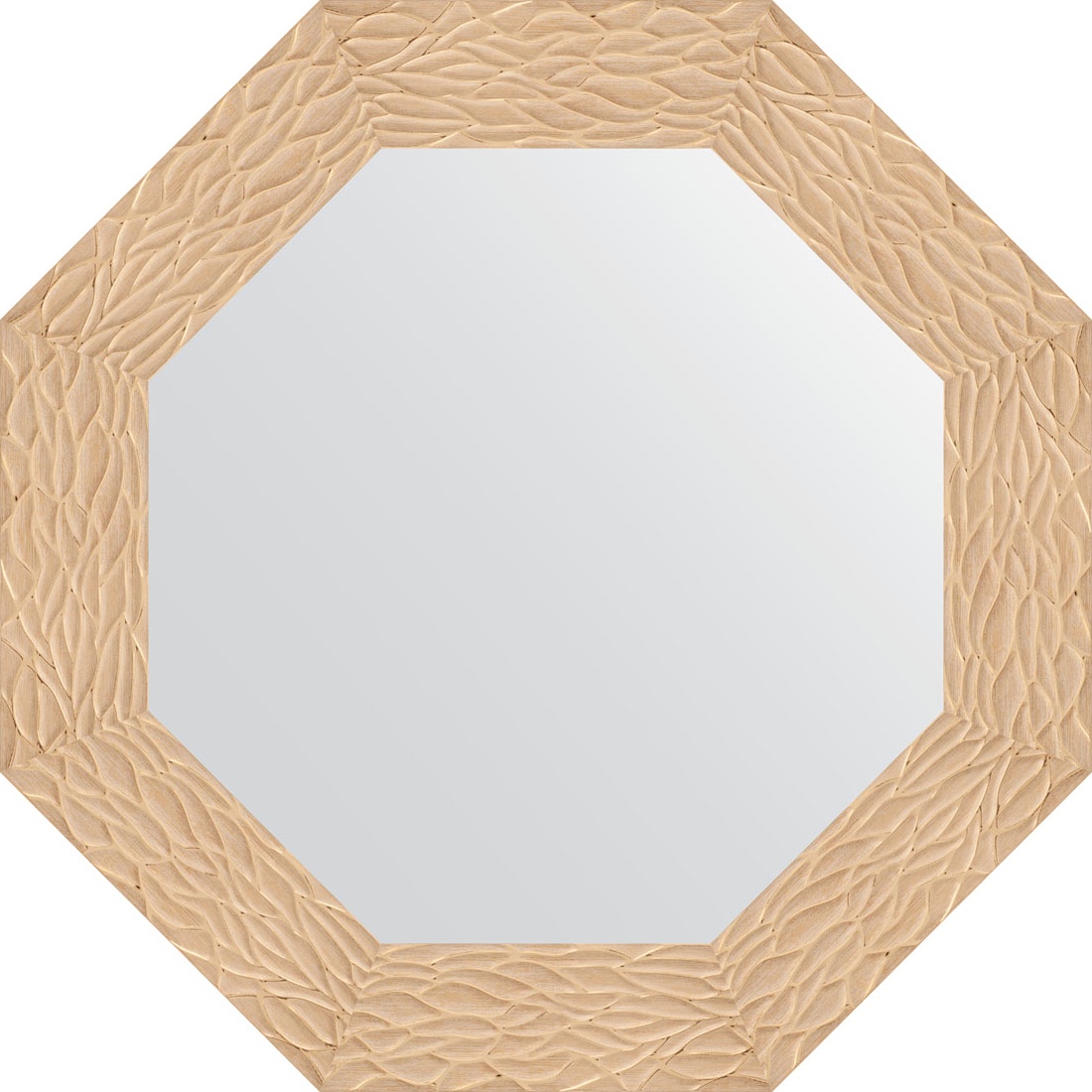BY 3797 Зеркало в багетной раме - золотые дюны 90 mm EVOFORM Octagon