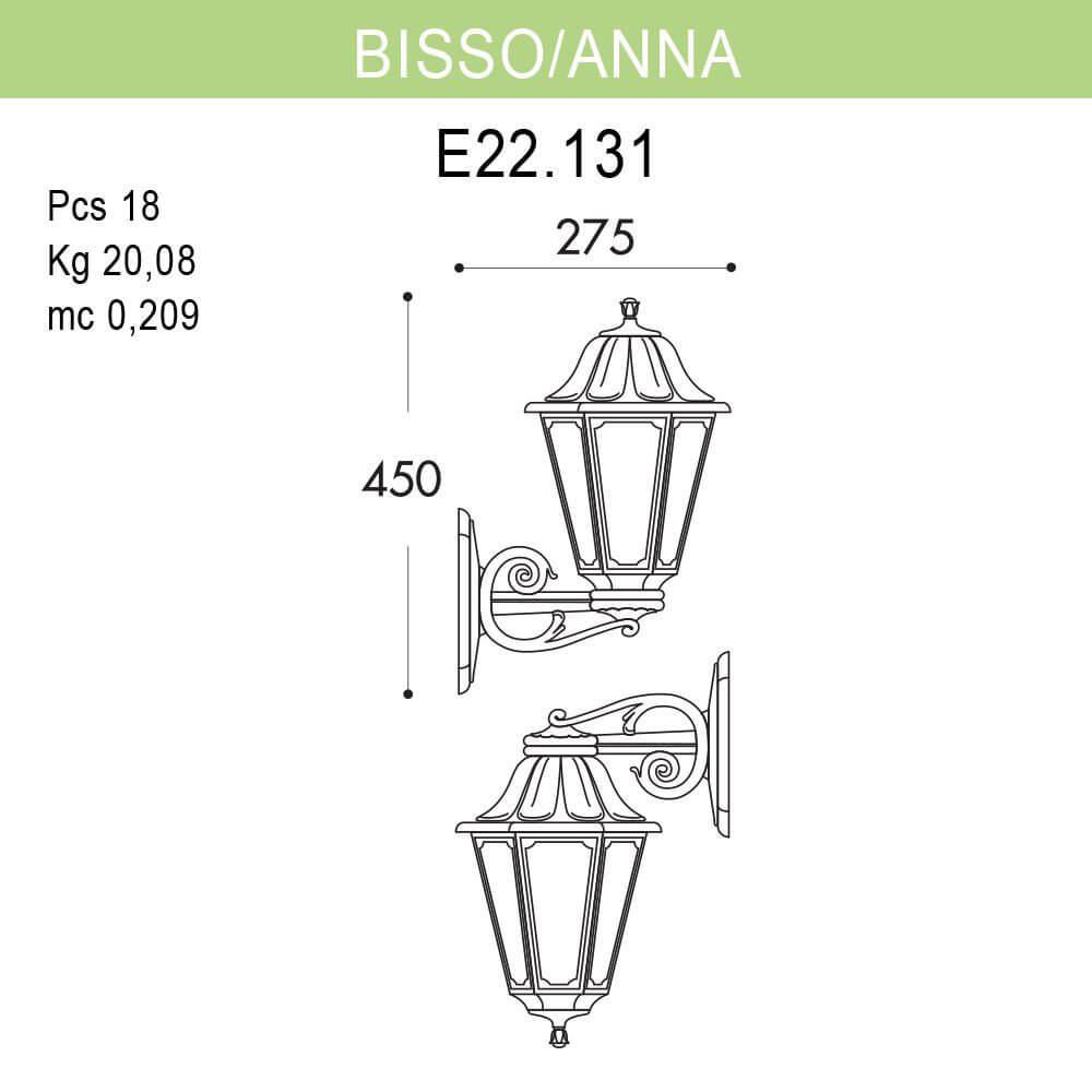 Уличный настенный светильник Fumagalli Bisso/Anna E22.131.000.WXF1R FUMAGALLI ПОД СТАРИНУ, ФОНАРЬ 271784 Белый  - Вид №1