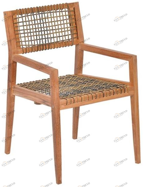 cbdesign Садовый стул из тика и веревки с подлокотниками Vienna Tj 309