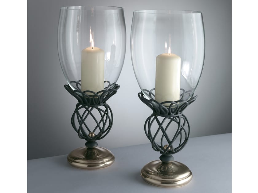 Железный и стеклянный подсвечник OFFICINACIANI круглые стержни ARCH-00151643