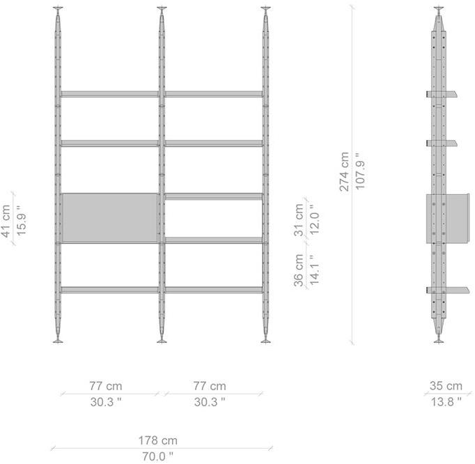 Cassina Стеллаж деревянный с креплением от пола к потолку sun-id-1470103 - Вид №7