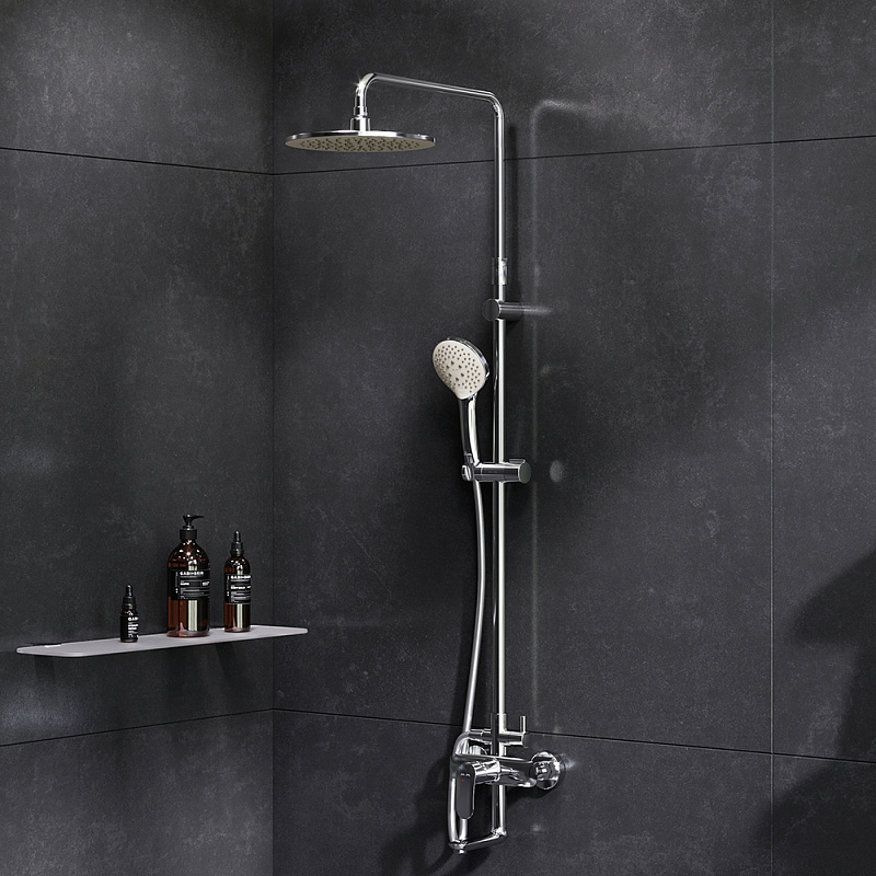 F0780920 душ.системанабор:см-ль д/ванны/душаверхний душ d220 мм ручной душ 110 мм 3 функци AM.PM Like - Вид №1