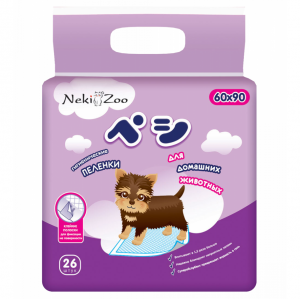 ПР0045572 Пеленки NekiZoo гигиенические для домашних животных, впитывающие, одноразовые, 60х90см 26шт Maneki