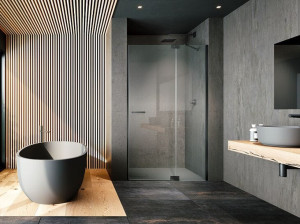 Стеклянная ниша душевая кабина с распашной дверью