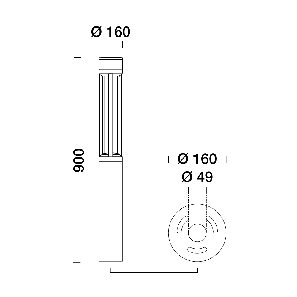 3333661 Мобильный светильник Platek TRIS  TRIS H. 900 mm - LED 4000K - Вид №6
