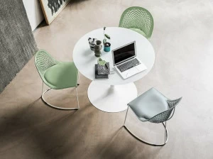 Midj Круглый стол из алюминия и стекла Infinity