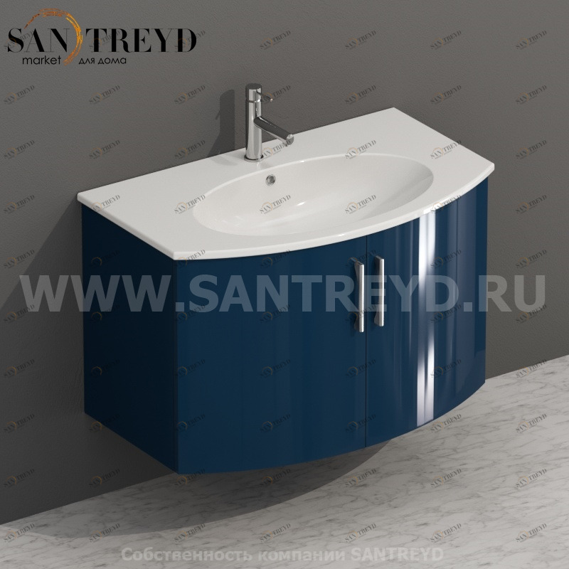 MDMA80Y026 Тумба с двумя створками 78 см синяя Globo 4ALL Италия Ceramica Globo