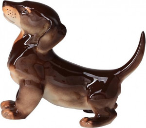 80330 Императорский фарфоровый завод Скульптура "Такса больш.разм." Фарфор твердый