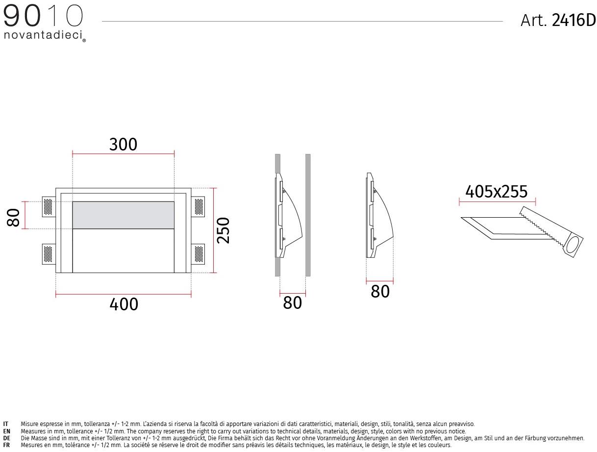 9010 novantadieci Встраиваемый настенный светильник из cristaly®  2416d  - Вид №2