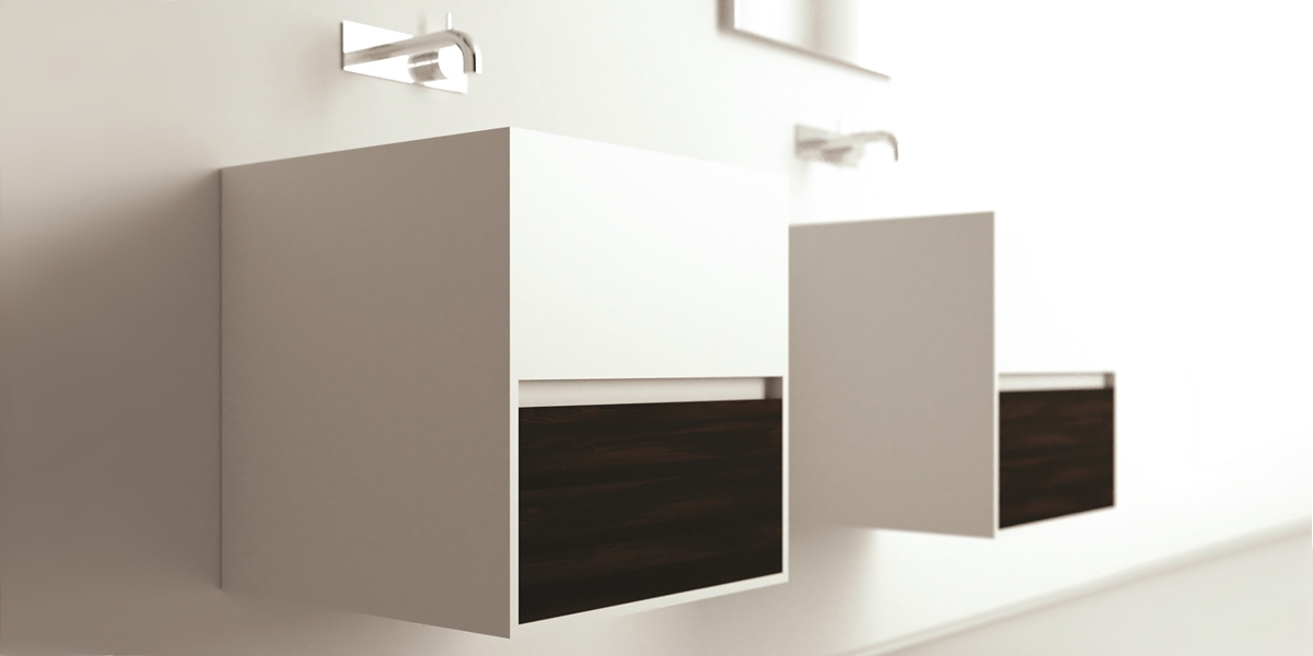 Moma Design Раковина с тумбой CUBIC TECHNO BATHROOM белая LCBTD030150 - Вид №1