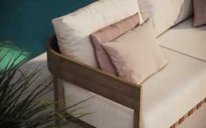 Садовый диван с каркасом iroko