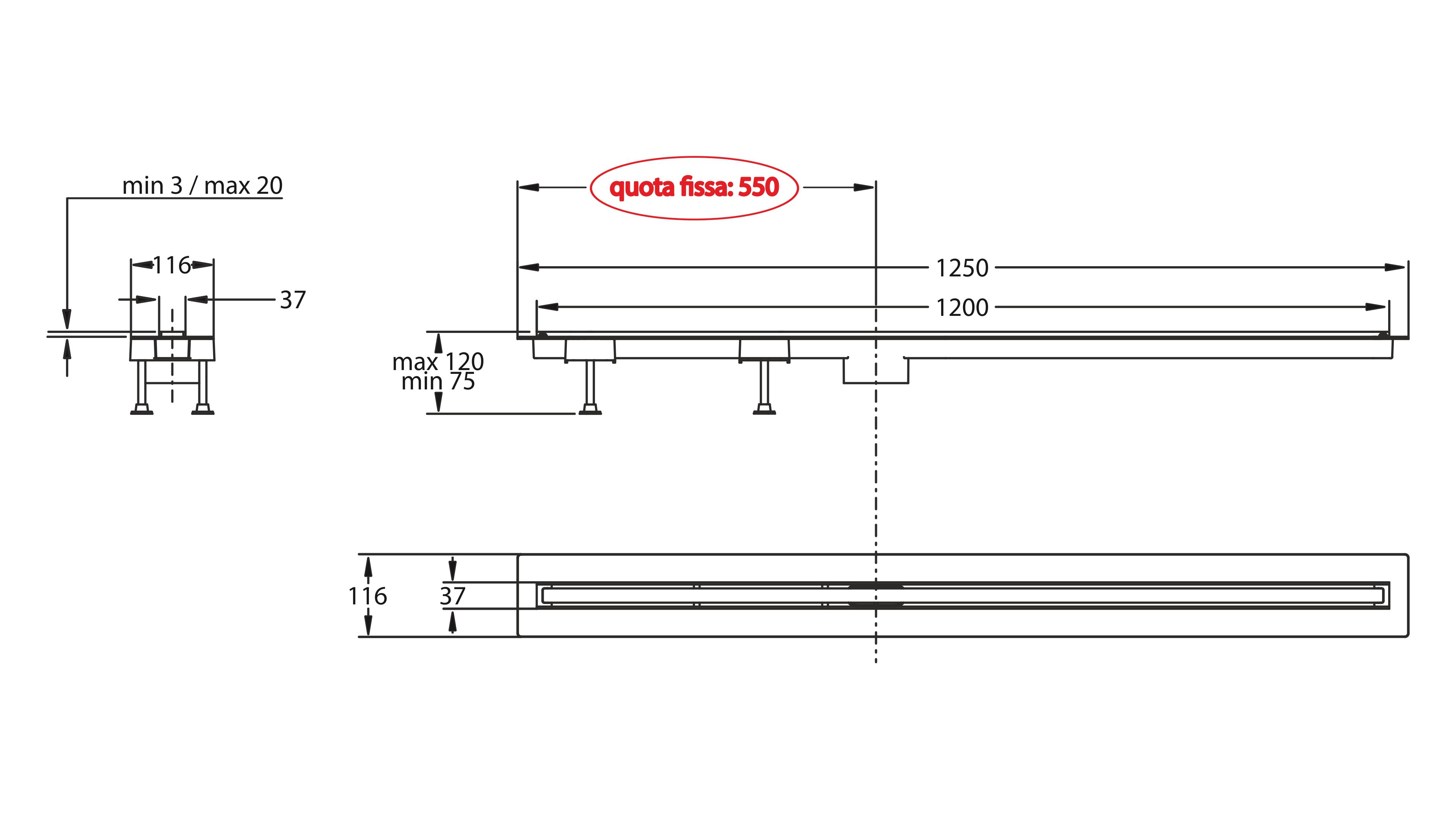 Слив для душа из нержавеющей стали Bonomini Canalissima ARCH-00137046 - Вид №2