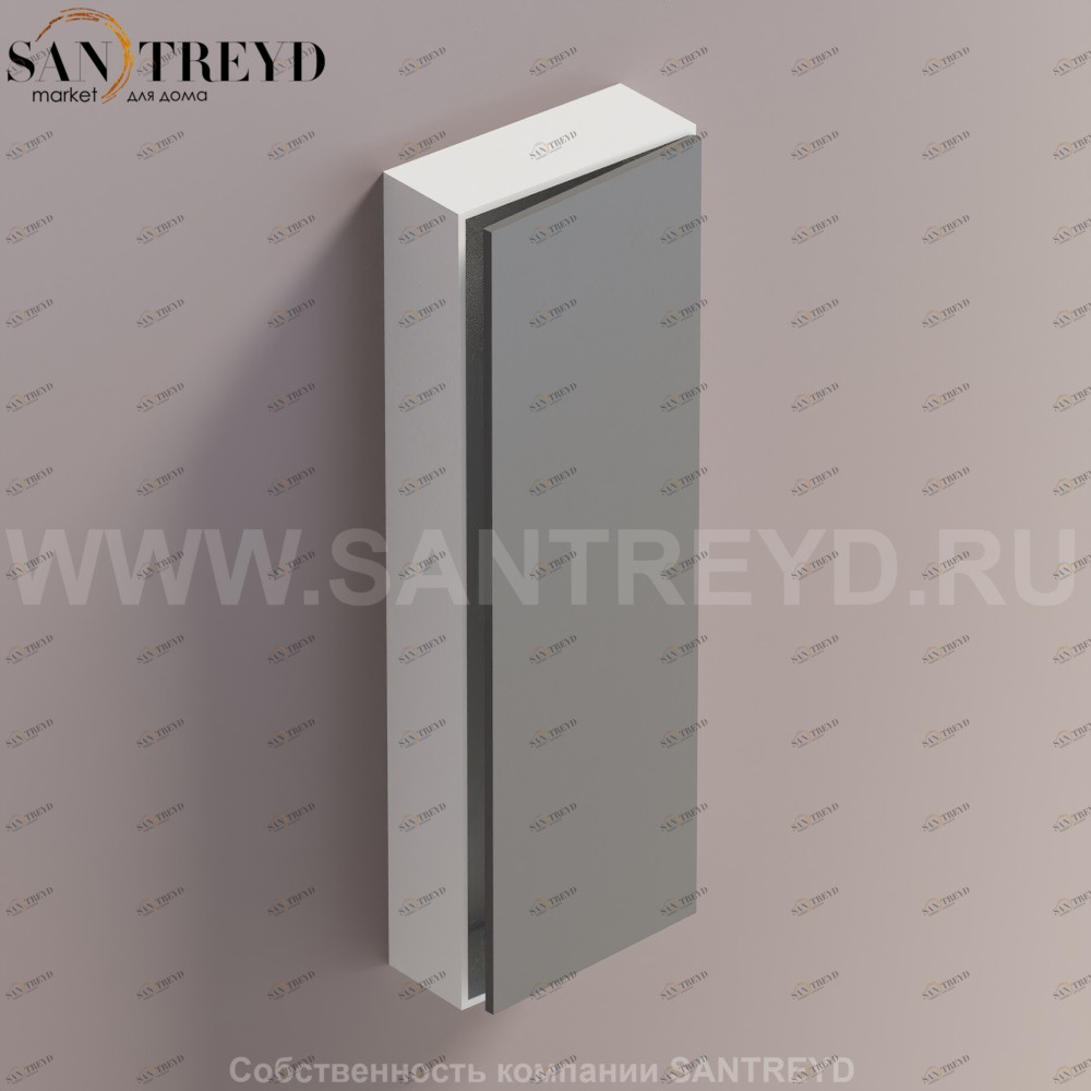 LIFT Модульный шкаф 120 см с правой дверью на доводчиках. Модули могут располагаться горизонтально и вертикально. Отделка: белая краска и темно-серая краска. AMOB054LGLZDX Agape