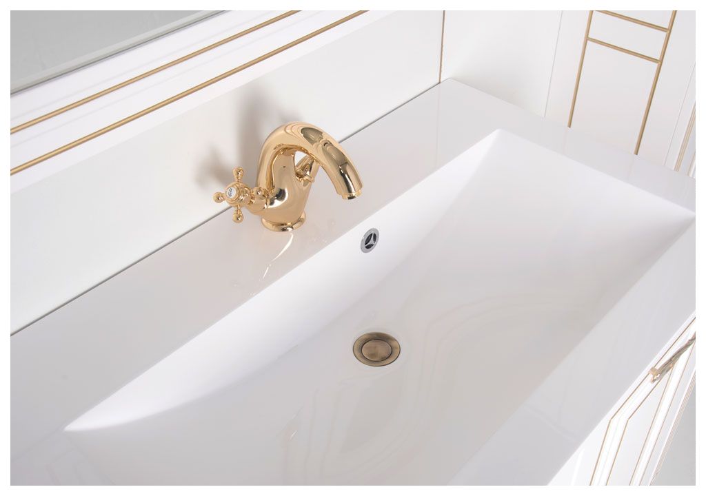 Мебель для ванной Aquanet Паола 90 белый/золото (литьевой мрамор) 00187844 - Вид №6