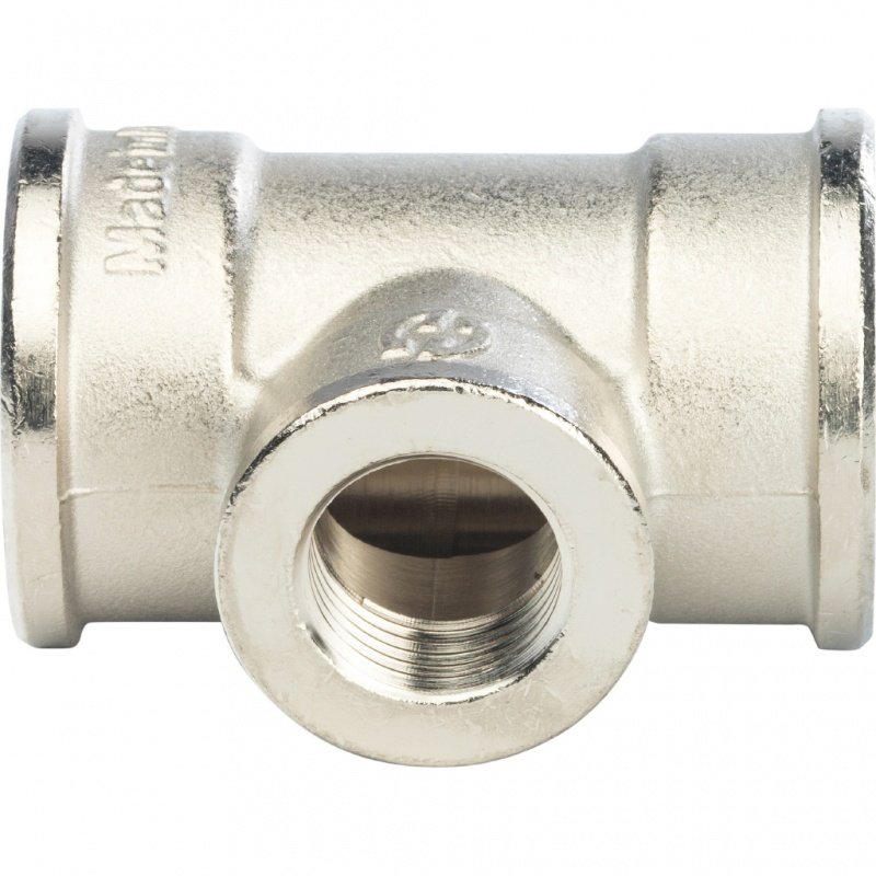 Тройник переходной ВР 1х1/2х1" никель STOUT SFT0022001121 - Вид №1