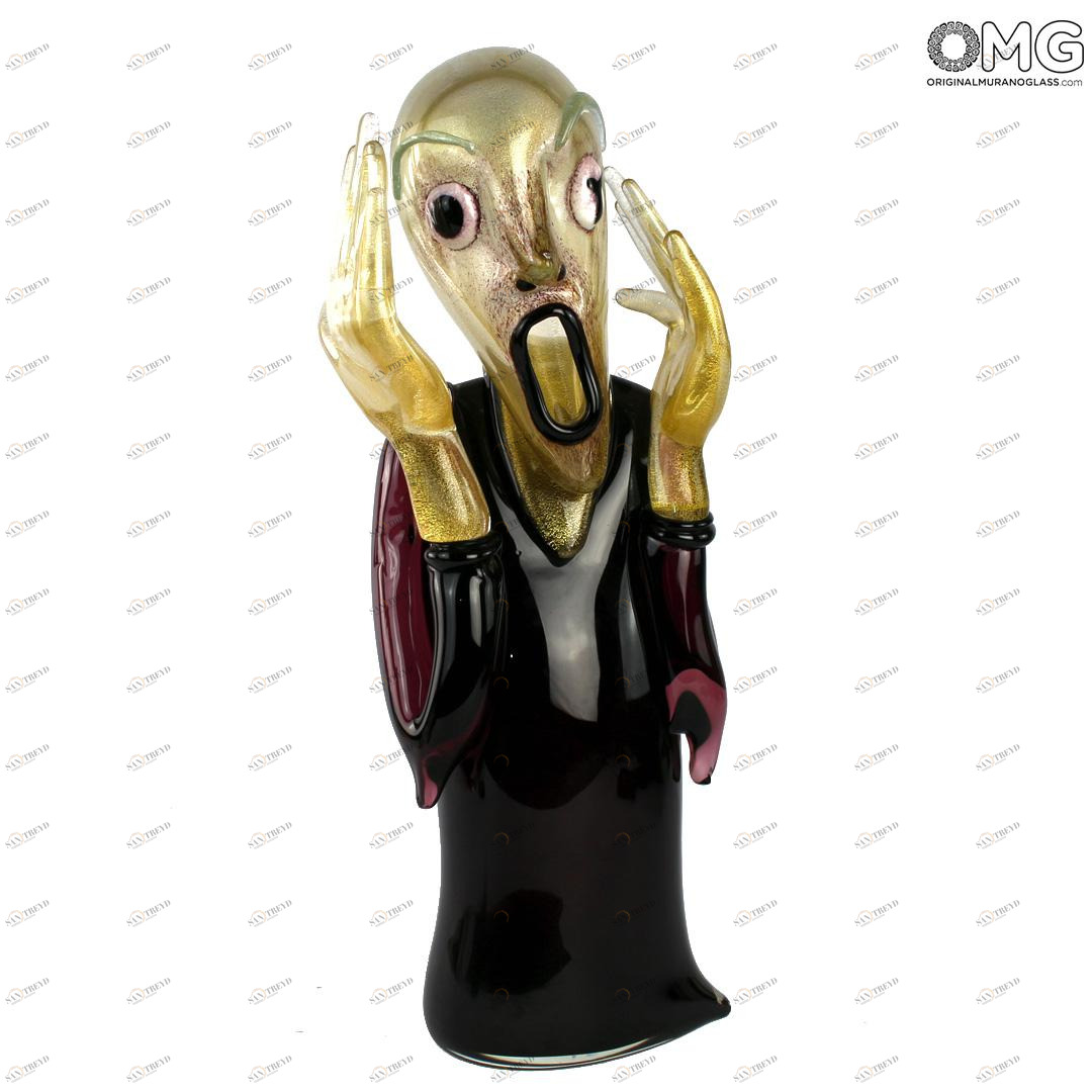 175 ORIGINALMURANOGLASS Скульптура Крик - по мотивам Мунка - автор Alessandro Barbaro - муранское стекло OMG 40 см 