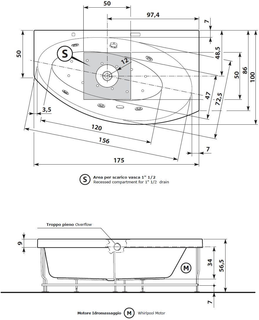 Gruppo Treesse Асимметричная угловая ванна Whirlpool Vasche angolari sun-id-1411801 - Вид №3