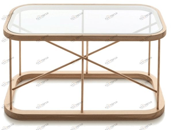 Woodnotes Прямоугольный журнальный столик из дерева и стекла sun-id-1445970