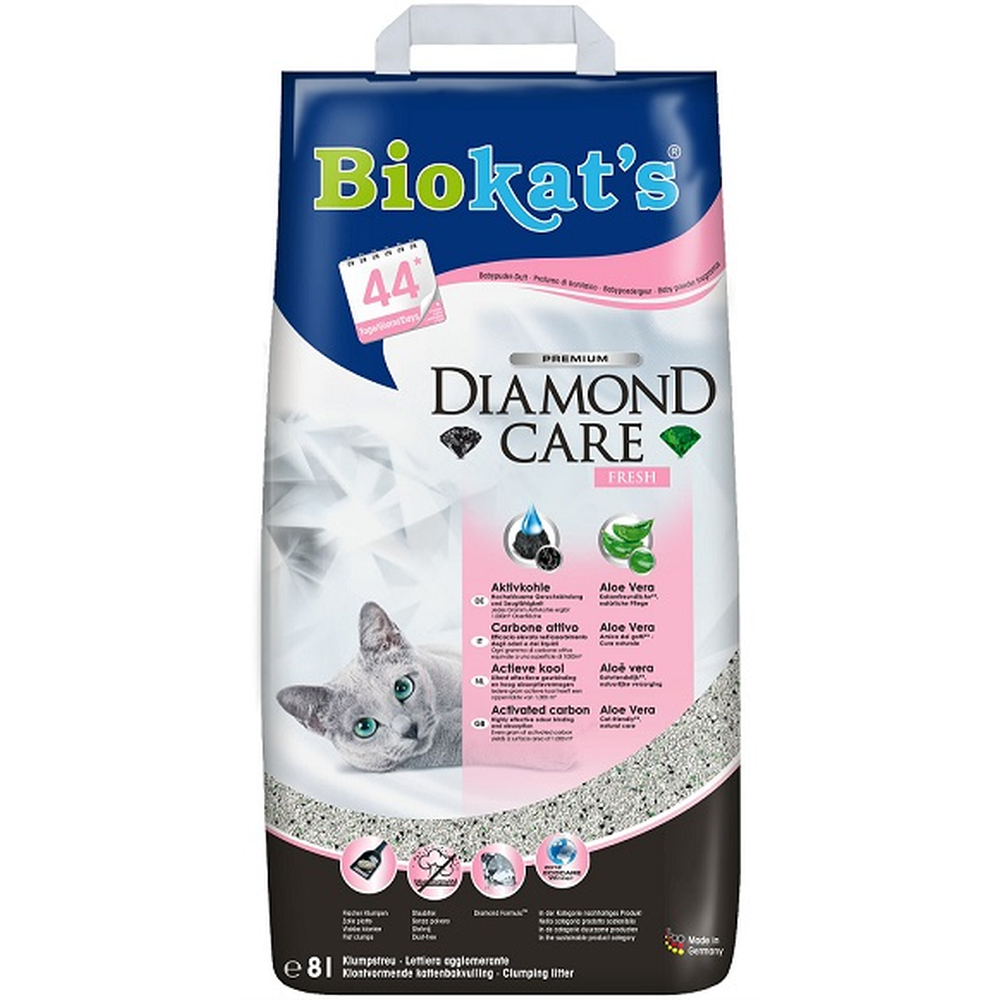 ПР0057109 Наполнитель для кошачьего туалета BIOKAT"S Diamond Care Fresh комкующийся с акт.углем и аромат-м 8л Biokat's 