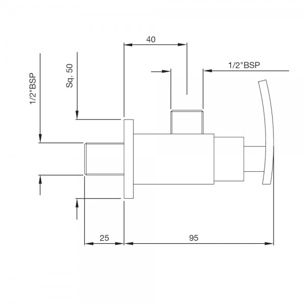 XQU-CHR-43053 Угловой кран Artize Xquisite Хром  - Вид №1
