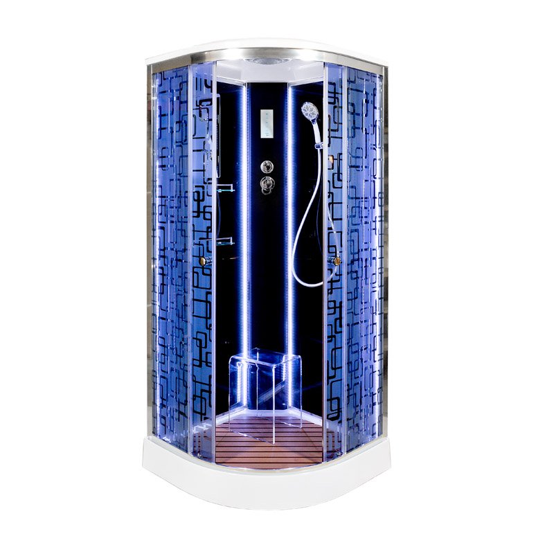 V170 Душевая кабина DETO Серия V BМ1590 LED BLACK - Вид №3