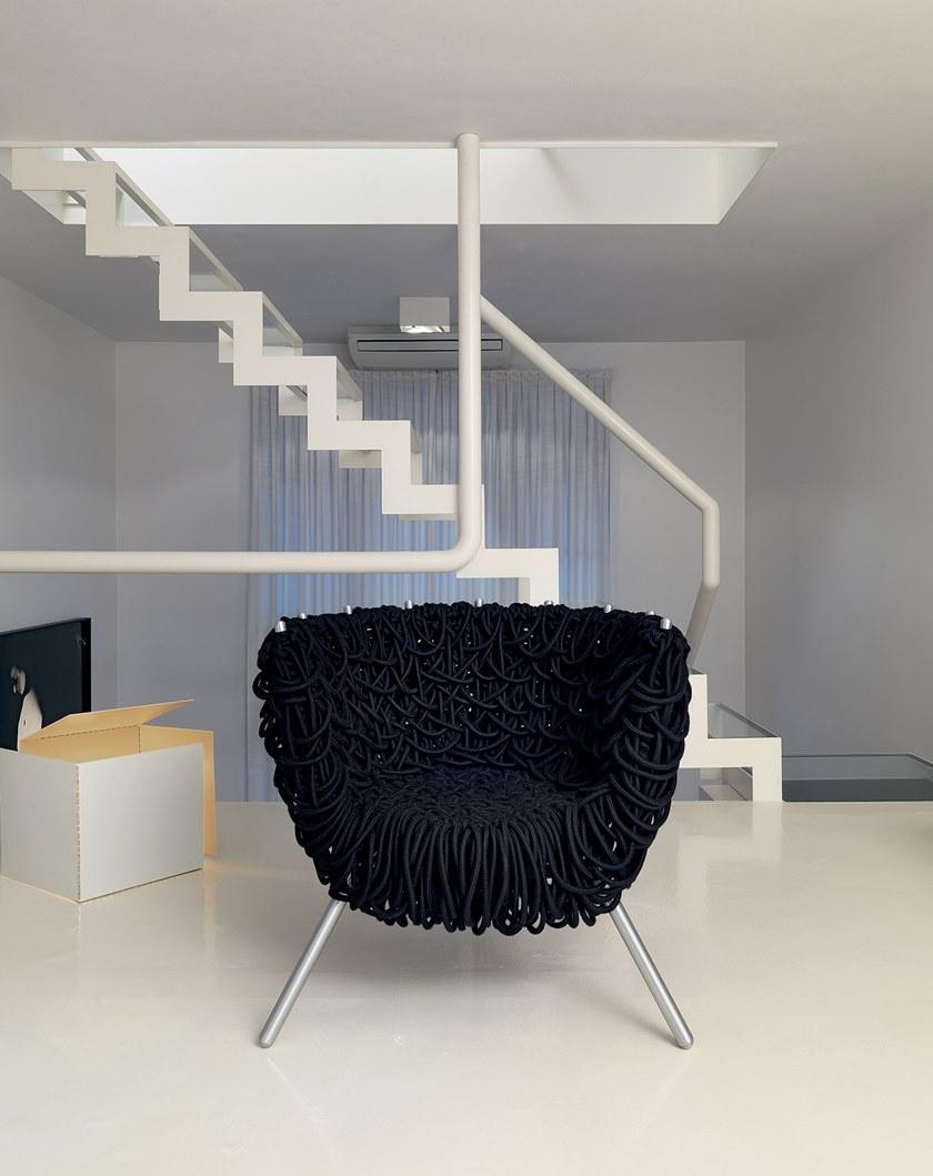 edra Стальное кресло, обитое хлопковой веревкой  Ctv010  - Вид №7