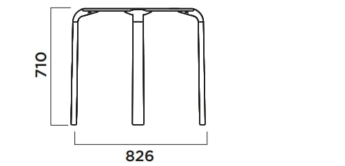 Круглый штабелируемый садовый стол из полипропилена Infiniti Drop ARCH-00090683 - Вид №2