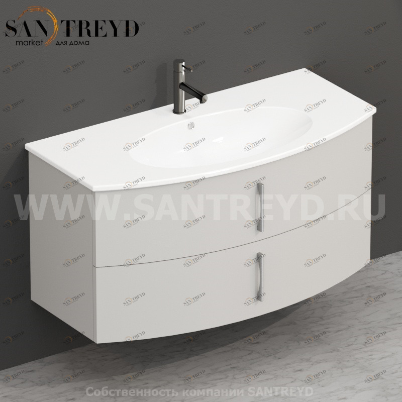 MDMC10Y063 Тумба с двумя ящиками 100 см серая Globo 4ALL Италия Ceramica Globo