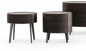 Poliform Овальная тумбочка из дерева с ящиками Kelly