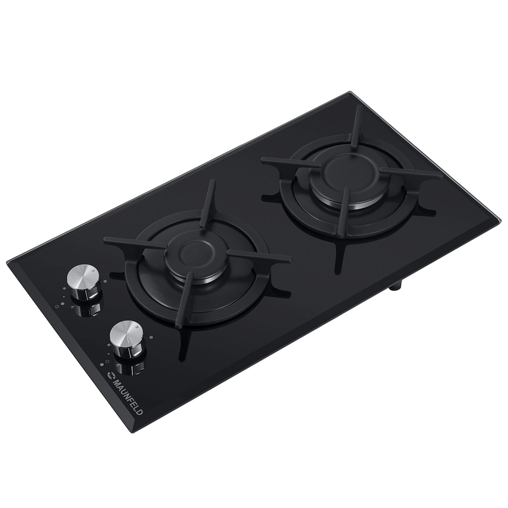 EGHG.32.1CB/G Газовая панель / домино, • тип: газовая 30см • тип установки: независимая • управление: фронтальное, переключатели поворотные • нагревательный элемент: конфорка, 2шт • мощность конфорок, вт: 2600, 1700 • материал исполнения: жаропрочное стек Santreyd  - Вид №3